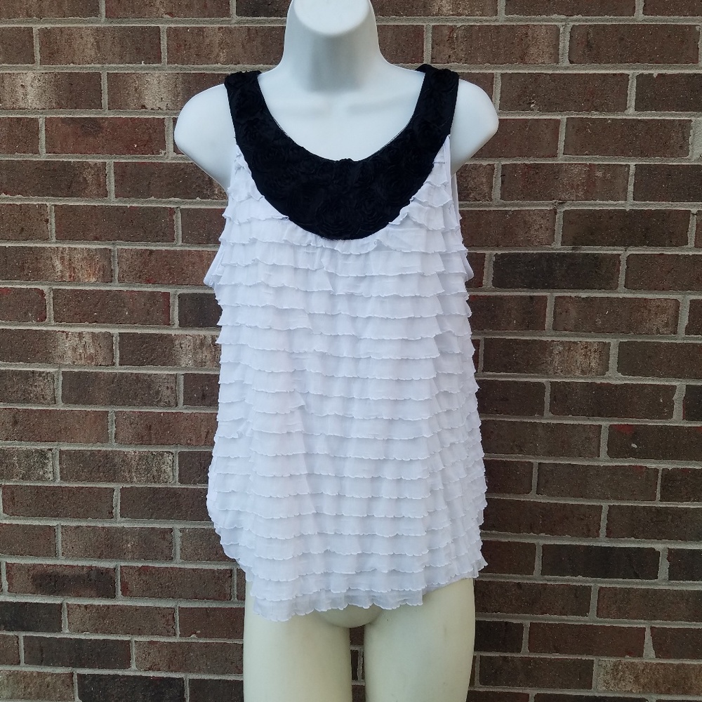 Nue Options Petites Womens PL Ruffled Tank Top